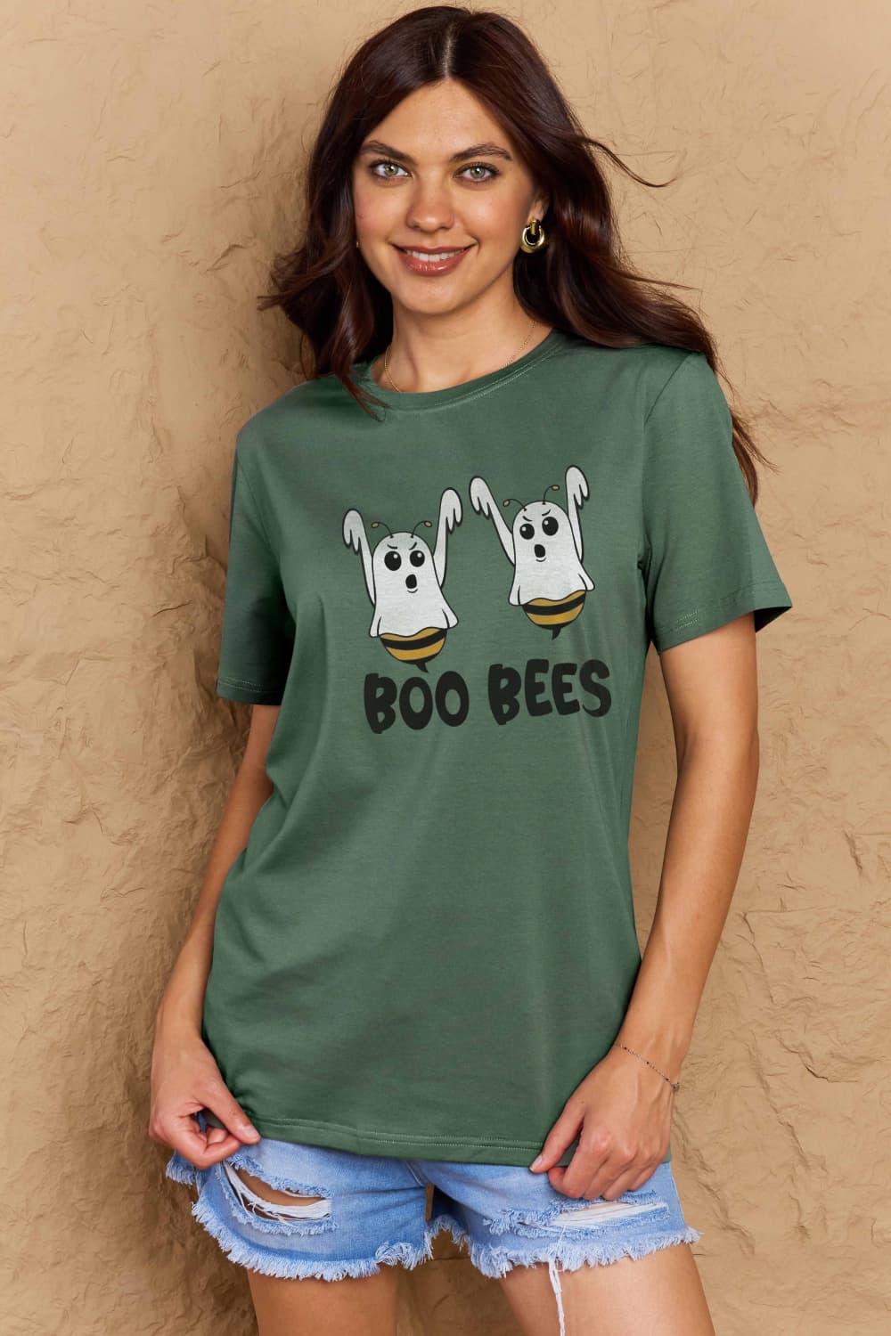 Simply Love Full Size BOO BEES Graphic Cotton T-Shirt - T - 3 COLORS -