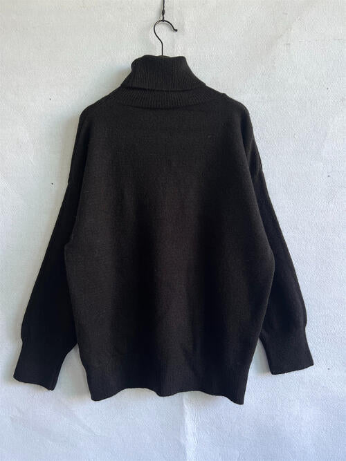 Turtleneck Long Sleeve Sweater - 1 OVERSIZE - T - 6 COLORS -