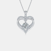 Thumbnail for 1.2 Carat Moissanite 925 Sterling Sliver Heart Necklace