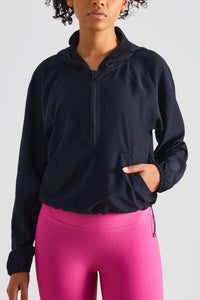 Thumbnail for Half-Zip Hooded Sports Top - T - 4 COLORS -