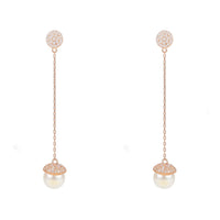 Thumbnail for LATELITA - Pearl Long Drop Earrings Rosegold -