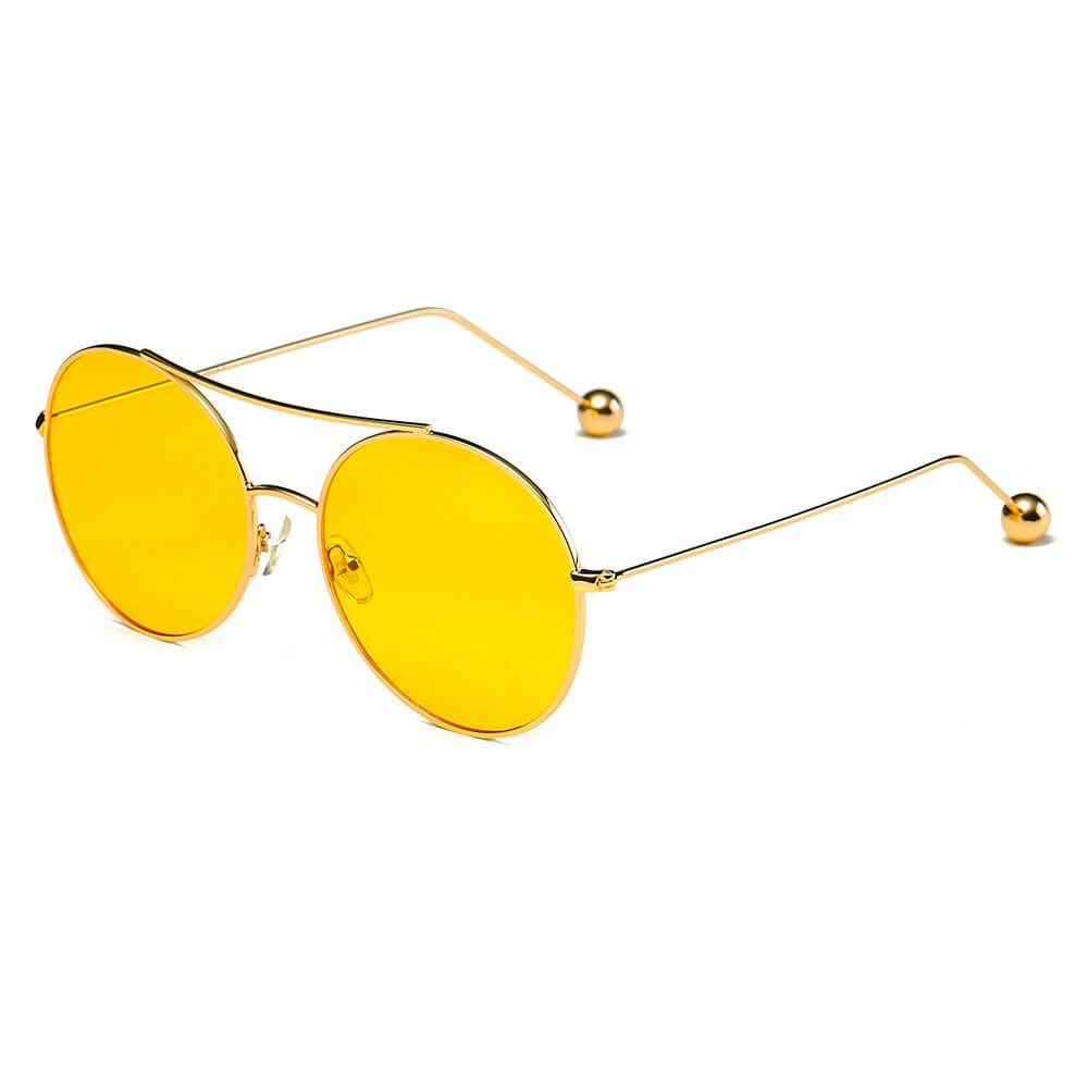 Eureka | Round Tinted Lens Aviator Glasses Balled Sunglasses - 8 COLORS -