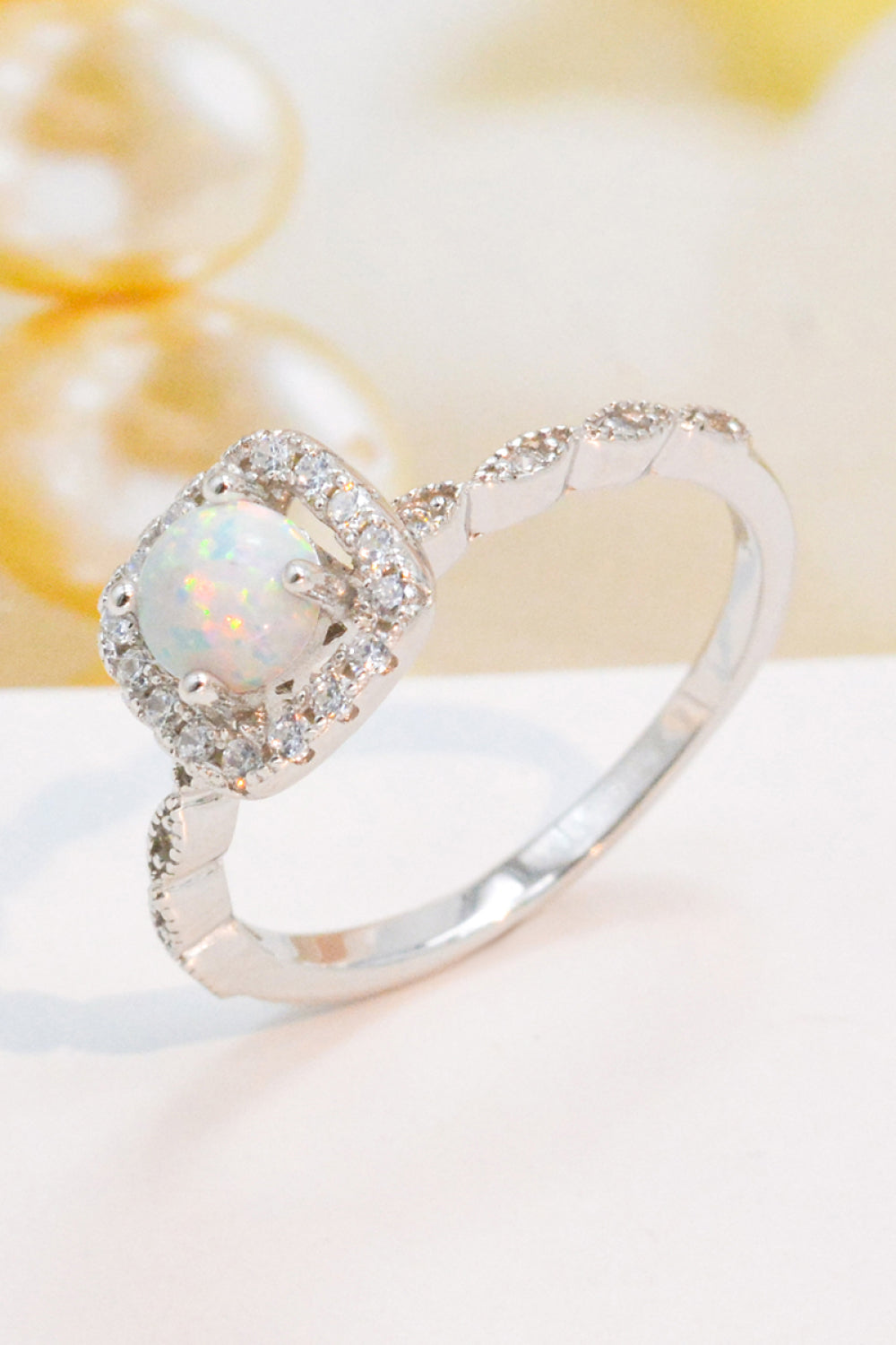 925 Sterling Silver Inlaid Opal Ring - T - SIZES 5 THRU 11 - 1 COLOR -