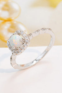 Thumbnail for 925 Sterling Silver Inlaid Opal Ring - T - SIZES 5 THRU 11 - 1 COLOR -