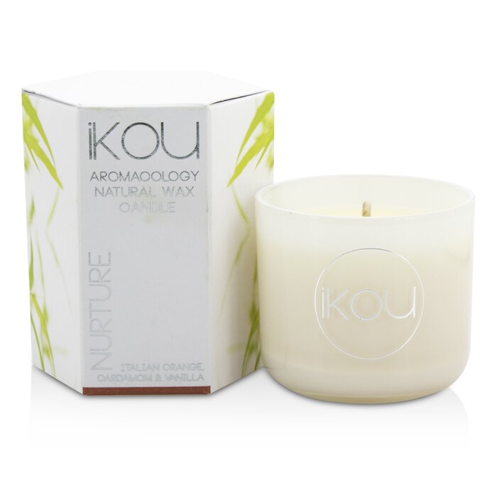 IKOU - Eco-Luxury Aromacology Natural Wax Candle Glass - Nurture (Italian Orange Cardamom & Vanilla) -