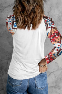 Thumbnail for Geometric Raglan Sleeve T-Shirt - T - 1 COLOR -