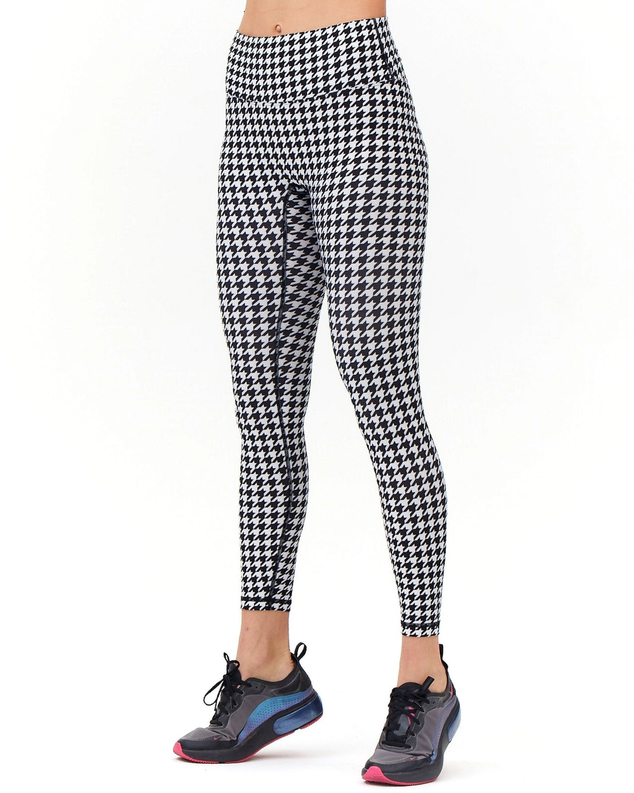 ReBody - Hybrid Fleece Houndstooth Print Leggings High Waist - 2 COLORS -