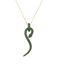 Thumbnail for LATELITA - Anaconda Snake Pendant Necklace Gold Emerald -