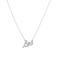 Thumbnail for Zodiac Star Sign Name Necklace Silver Leo -