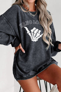 Thumbnail for Skeleton Hand Graphic Sweatshirt - T - 1 COLOR -