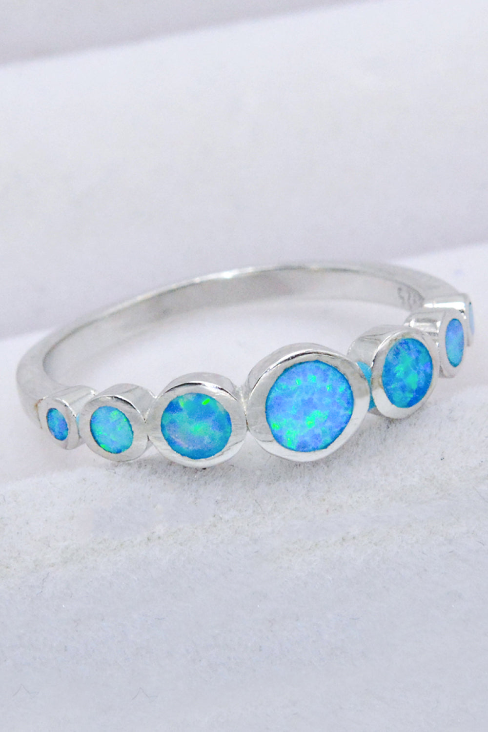 925 Sterling Silver Multi-Opal Ring - T - SIZES 6 THRU 9 - 1 COLOR -