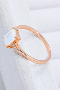 Thumbnail for Rectangle Natural Moonstone Ring - T - SIZES 6 THRU 9 - 1 FINISH -