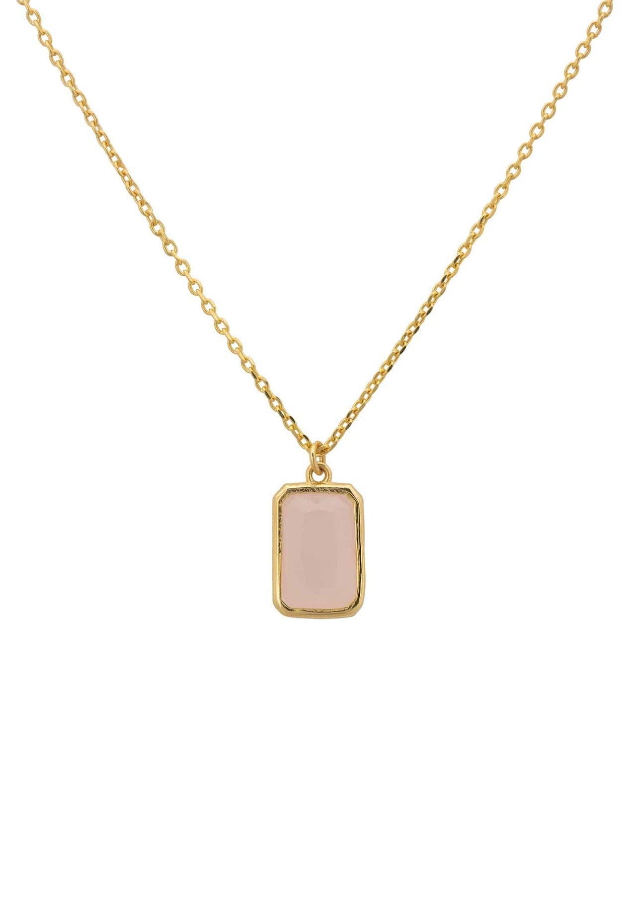 LATELITA - Portofino Necklace Gold Rose Quartz -