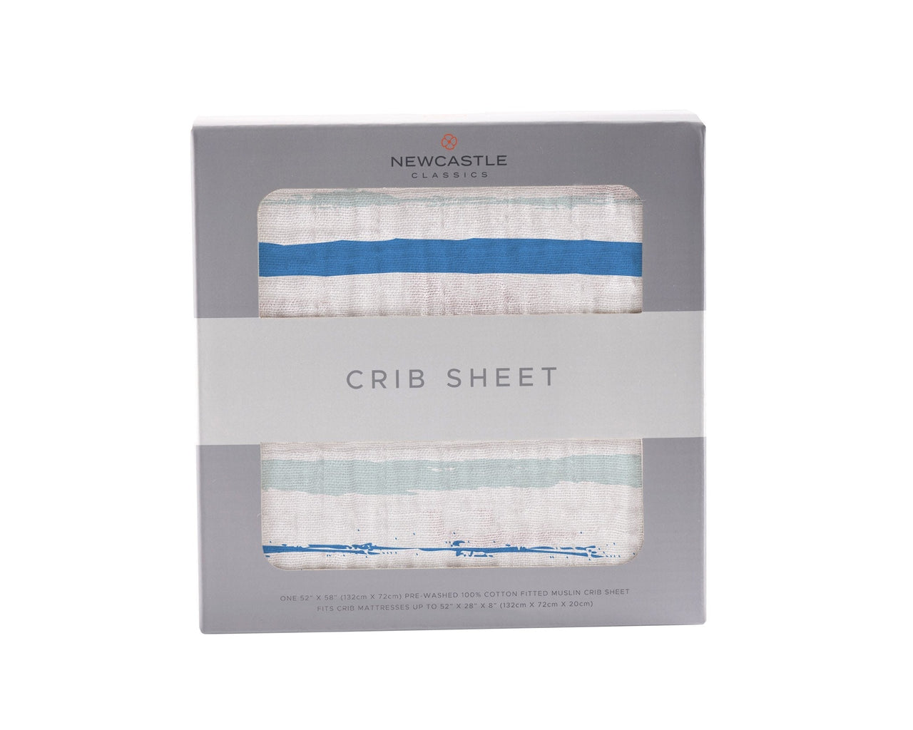 Newcastle - Ocean Stripe Cotton Muslin Crib Sheet -