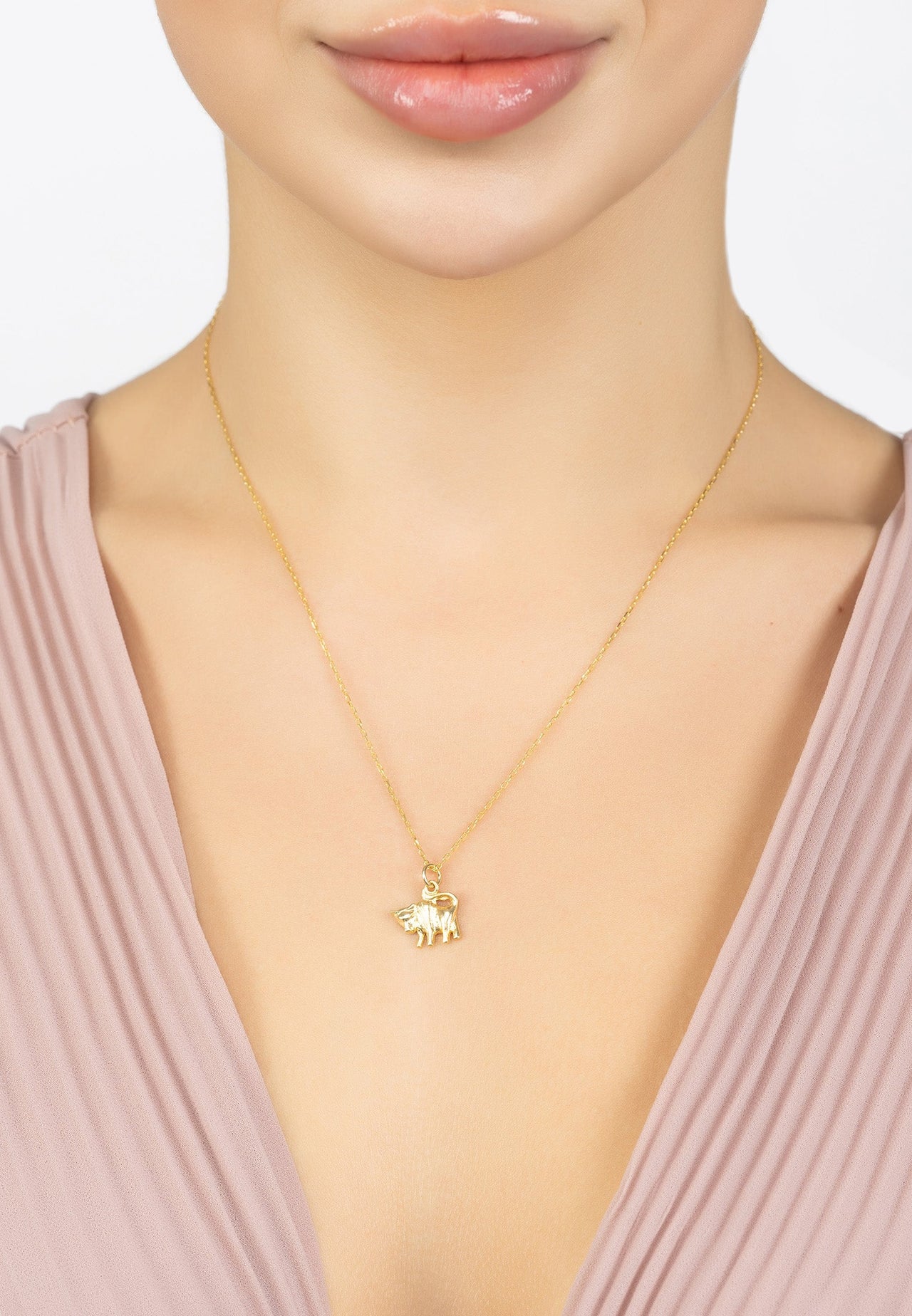 Zodiac Star Sign Necklace Gold Taurus -