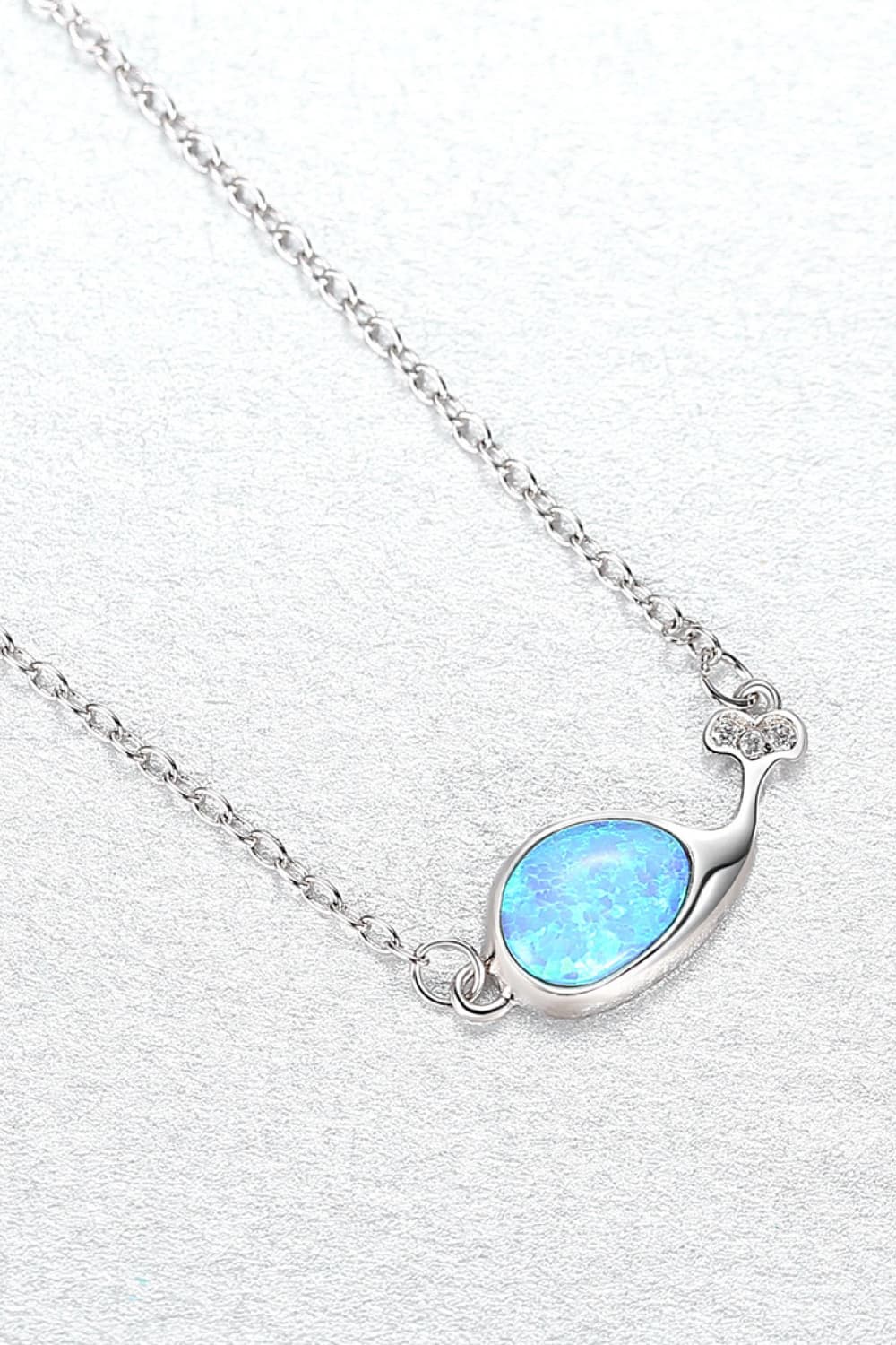 Opal Dolphin 925 Sterling Silver Necklace - T - 1 COLOR -