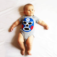 Thumbnail for Wrestling mask Baby Onesie - Luchador Azul - Blue Mexican Wrestler -