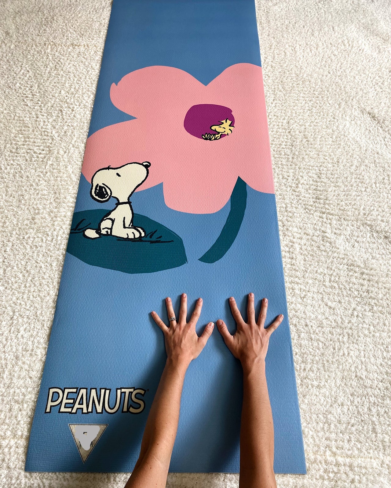 Ascend Yoga Mat Peanuts Snoopy Flower Blue Mat -