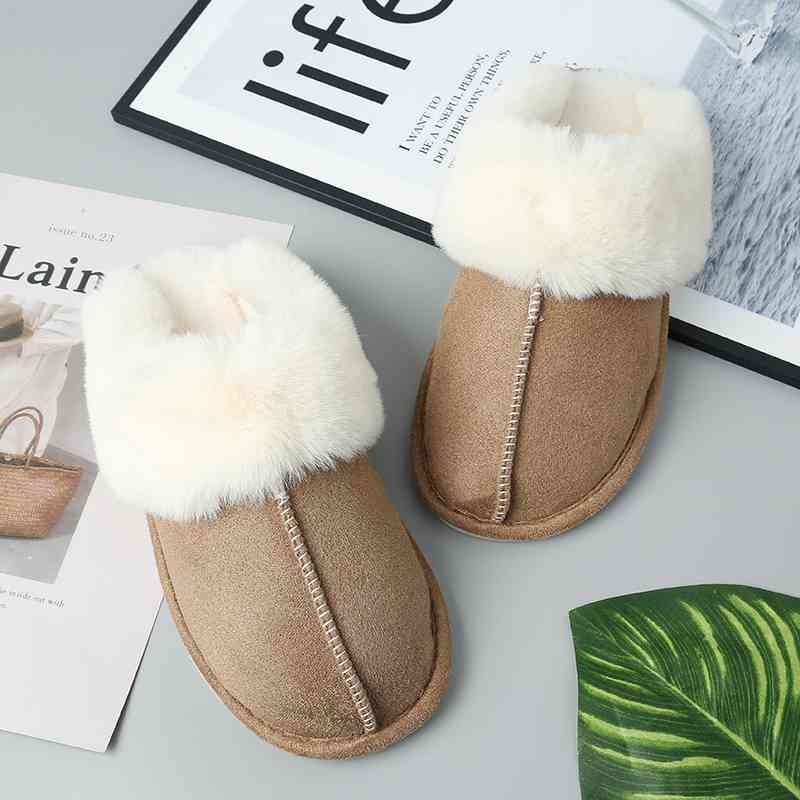 Faux Suede Center Seam Slippers - T - 5 COLORS -