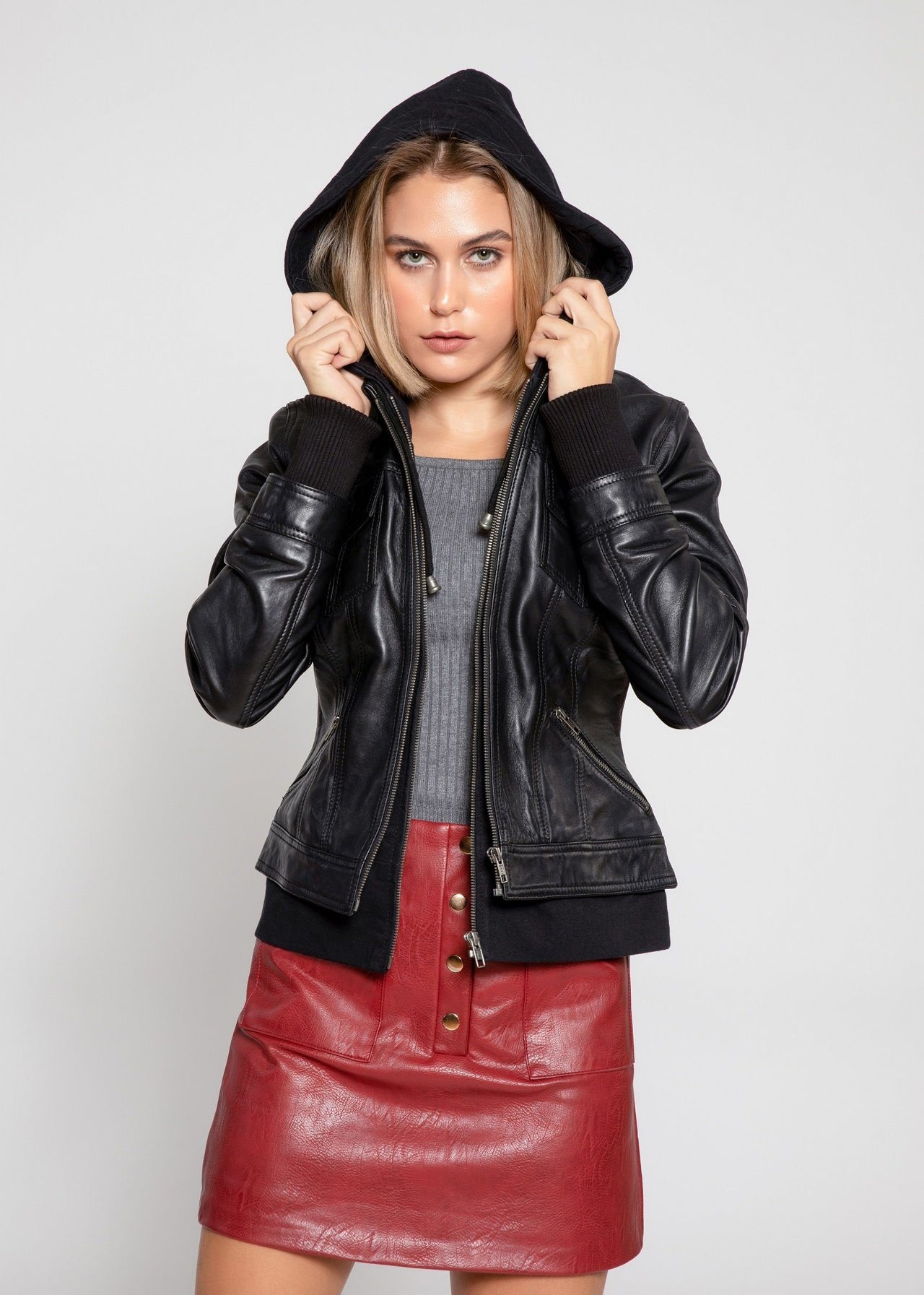 Fadcloset - Annalise Womens Leather Jacket - 1 COLOR -