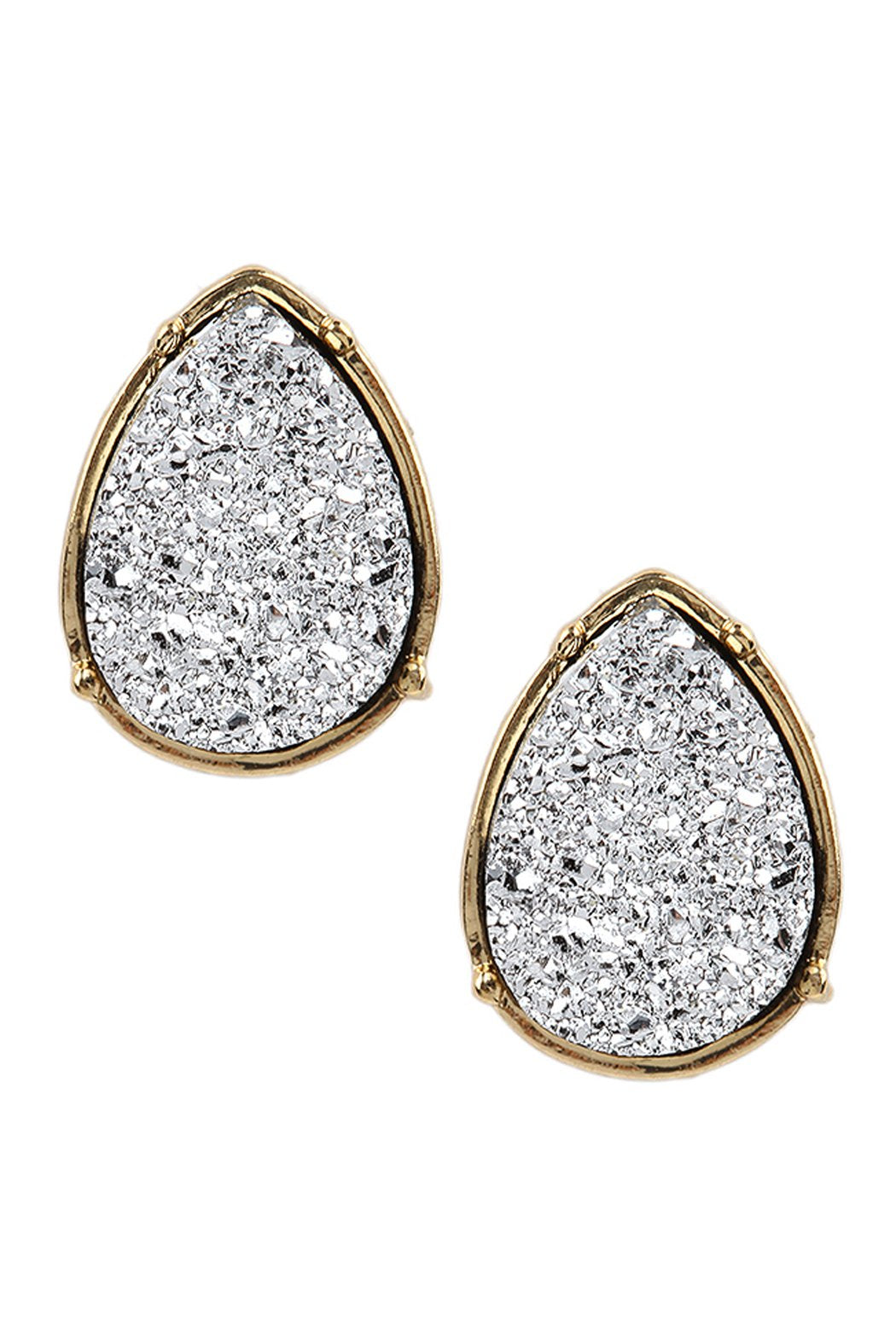 Druzy Teardrop Post Earrings - 17 COLORS -