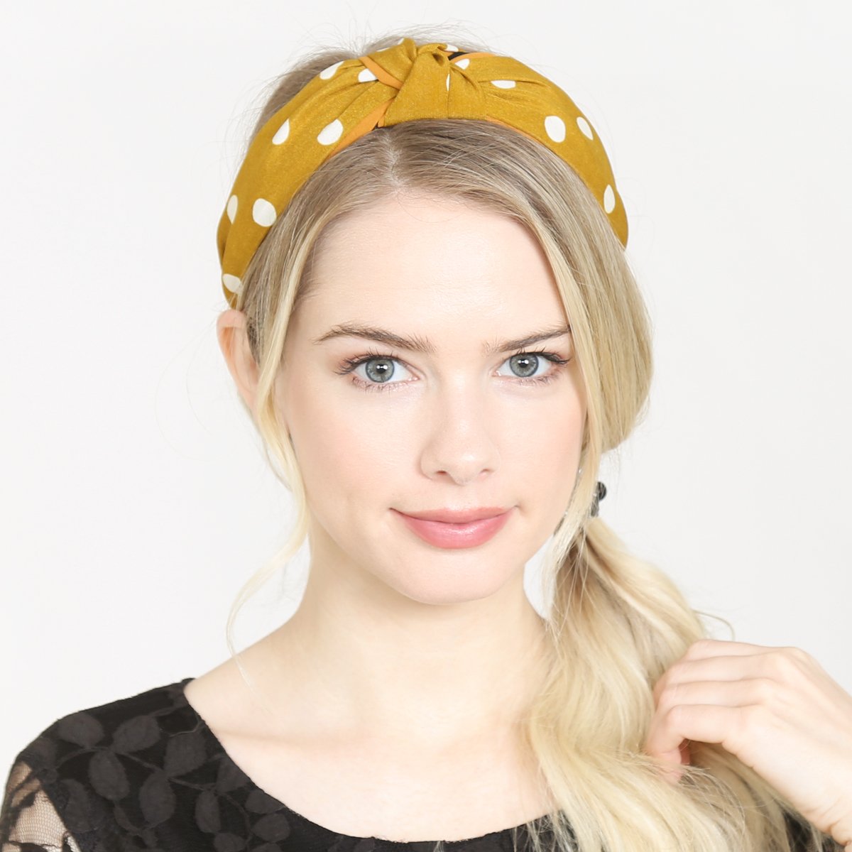 Riah Fashion - Polka Dots Tied Hair Band - 6 COLORS