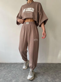 Thumbnail for LOS ANGELES CALIFORNIA Graphic Sweatshirt and Sweatpants Set - 2 PCS. - T - 5 COLORS -