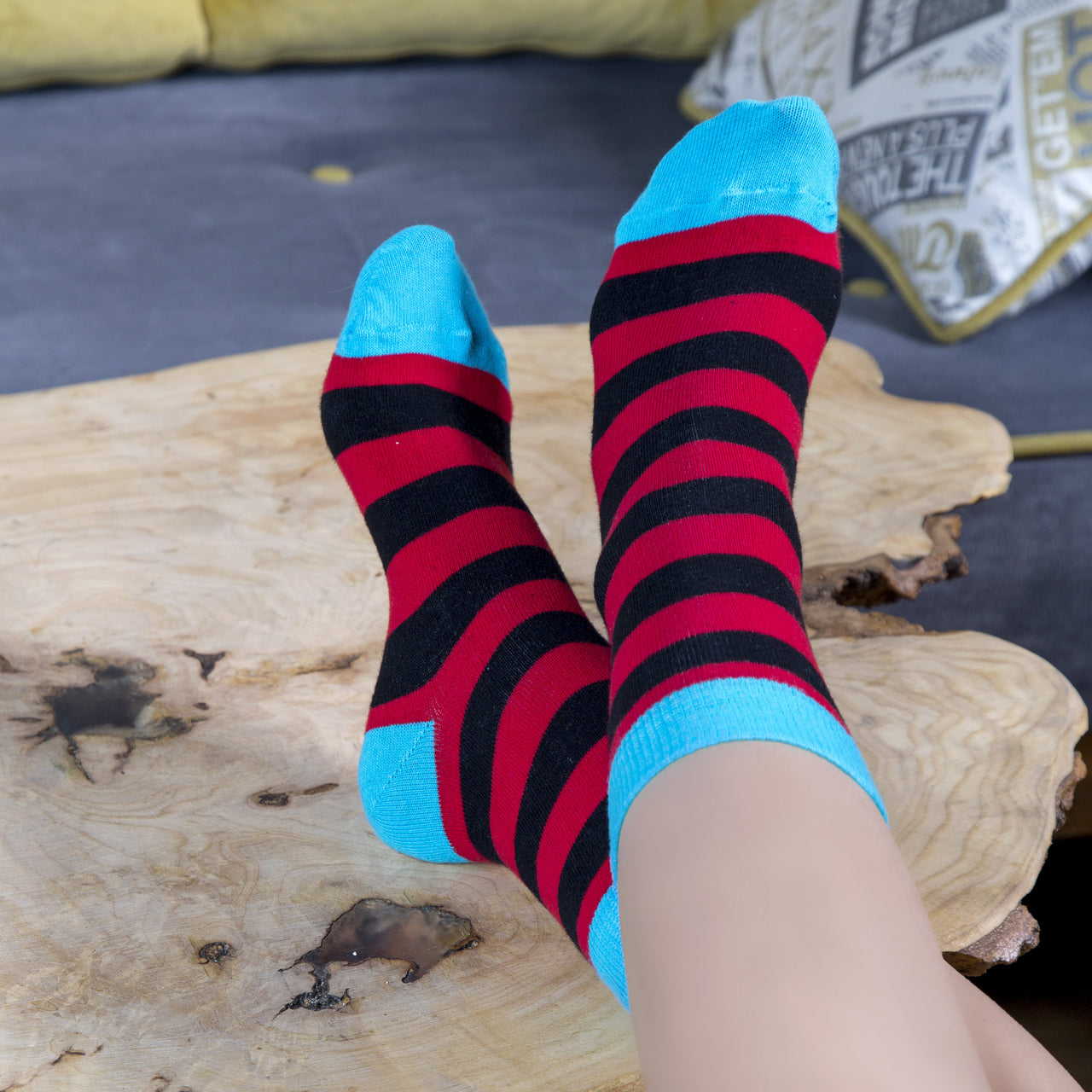 Women's Red Sky Stripe Socks - 1 COLOR -