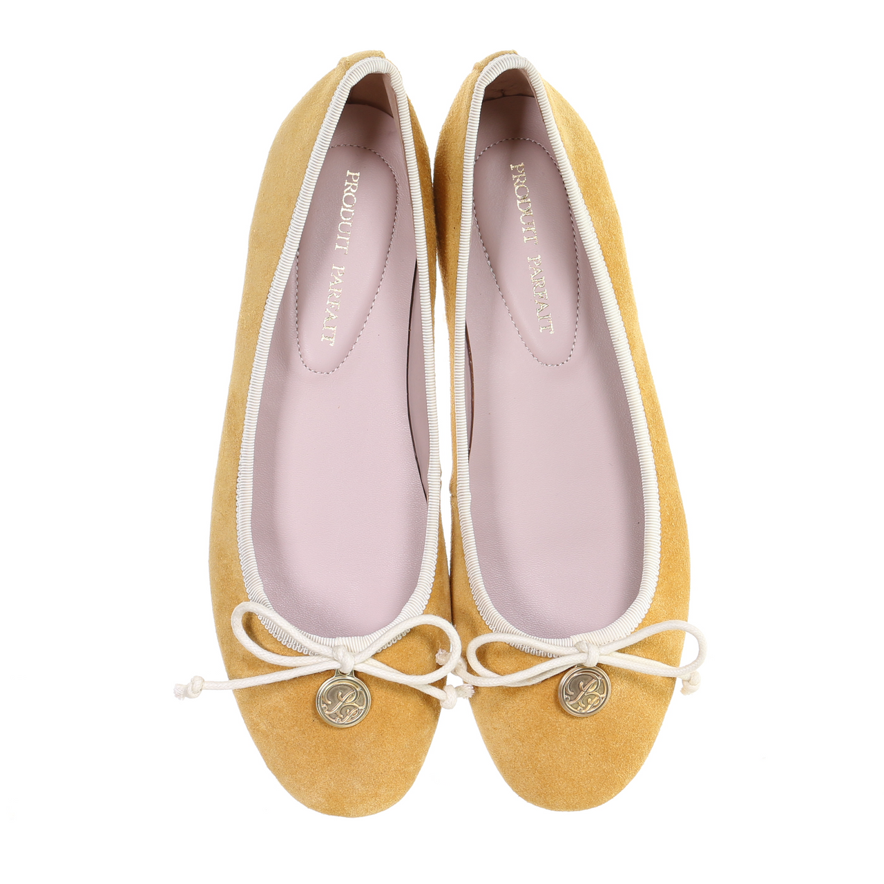 Bow Suede Ballerina (Mustard)