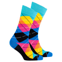 Thumbnail for Men's Magenta Argyle Socks - 1 COLOR -