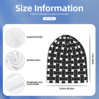 Thumbnail for OOTO - BLACK WEAVE ON WHITE - HC_T6 Adult Knitted Beanie - 1 COLOR -