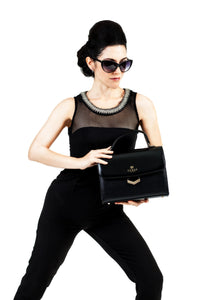 Thumbnail for GUNAS NEW YORK - Simone - Black Vegan Leather Handbag - 1 COLOR -