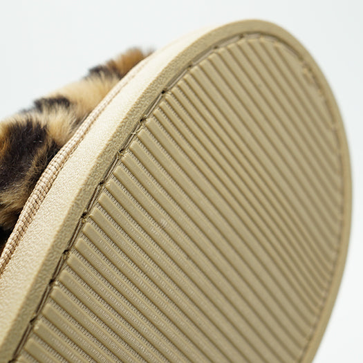 SAND BY SAYA N.Y. - Leopard Fur Slippers - Ultra Fluffy Ladies Room Shoes - 1 COLOR -