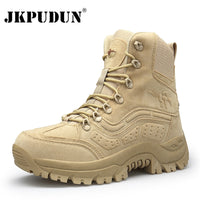 Thumbnail for JKPUDUN - Tactical Combat Boots - Genuine Leather - US Army Hunting Trekking Camping Mountaineering Winter  Shoes - [28 DAY DELIVERY] - 2 COLORS -