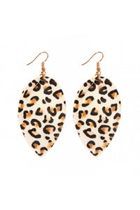 Thumbnail for Riah Fashion - Leopard Leather Drop Earrings - 4 COLORS