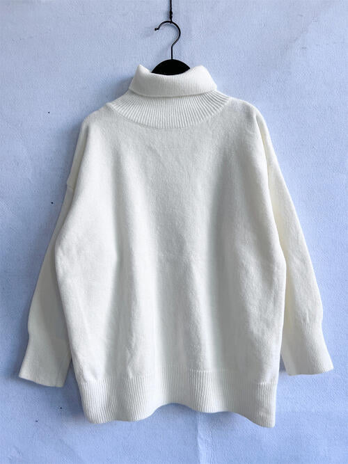 Turtleneck Long Sleeve Sweater - 1 OVERSIZE - T - 6 COLORS -