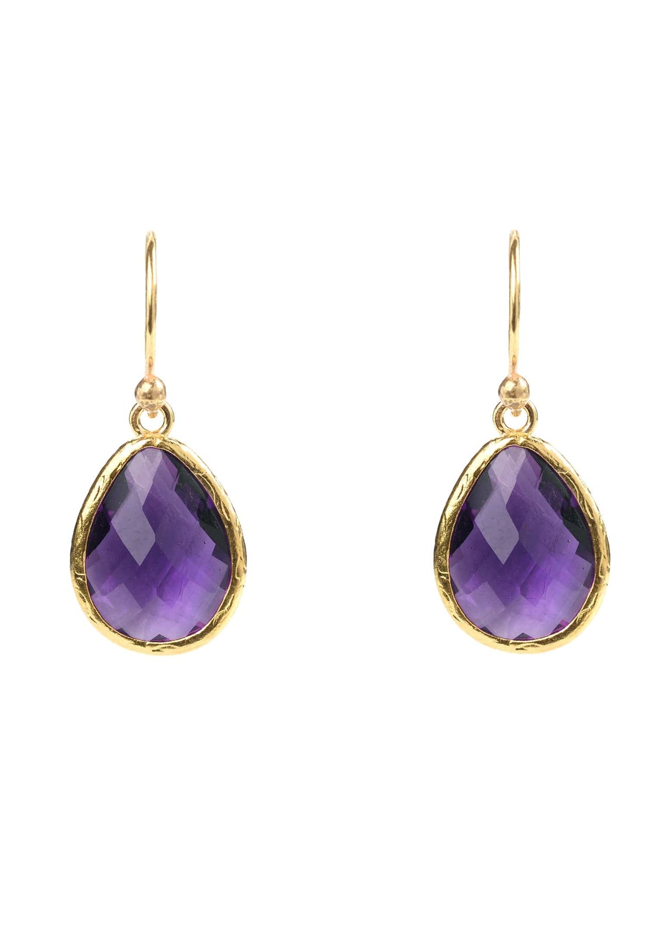 LATELITA - Petite Drop Earrings Amethyst Hydro Gold -