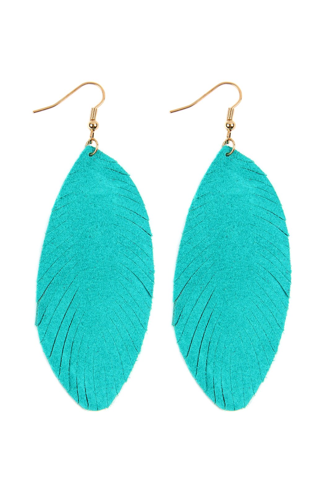 Fringe Leaf Leather Drop Earring - 8 COLORS -