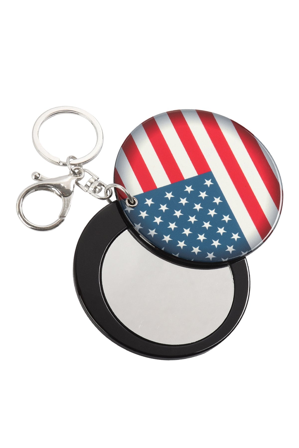 Riah Fashion - American Flag With Mirror Keychain -