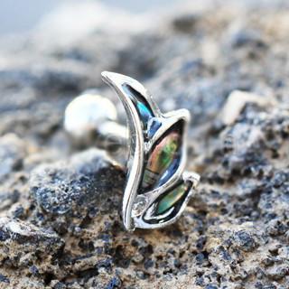 Abalone Shell Inlay Teardrop Cartilage Earring -