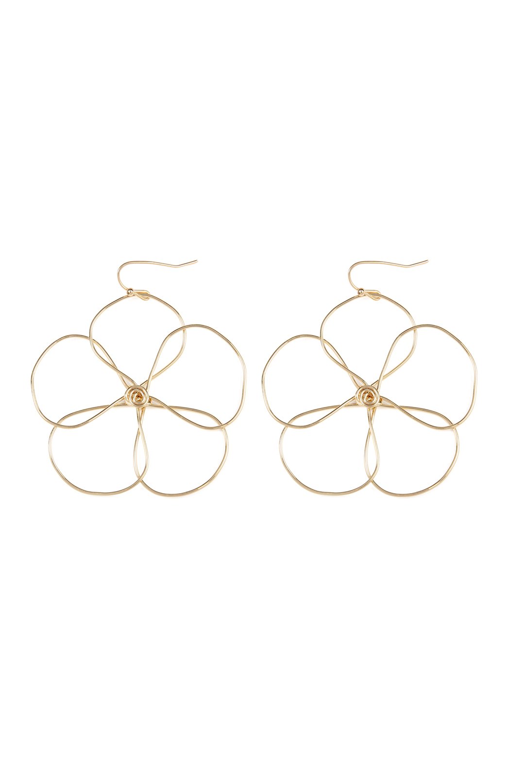 Wire Flower Hook Earrings - 2 FINISHES -