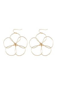 Thumbnail for Wire Flower Hook Earrings - 2 FINISHES -