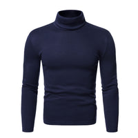 Thumbnail for Men's fleece pullover turtleneck knitted top - K - 6 COLORS -