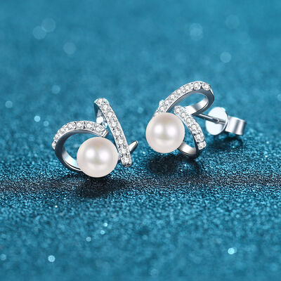 Natural Pearl Moissanite 925 Sterling Silver Earrings