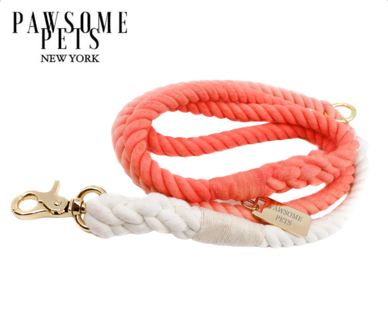 Rope Leash - Coral Crush -