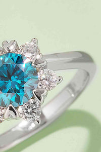 Thumbnail for 1 Carat Moissanite 925 Sterling Silver Cluster Ring