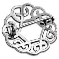 Thumbnail for Fine Art Jewelry Co. - Celtic Knot Round 925 Sterling Silver Brooch -