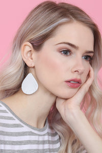 Thumbnail for Fringed Pear Shaped Leather Earrings - 10 COLORS