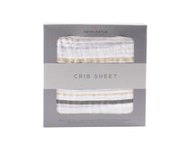 Thumbnail for Newcastle - Grey Stripe Cotton Muslin Crib Sheet -