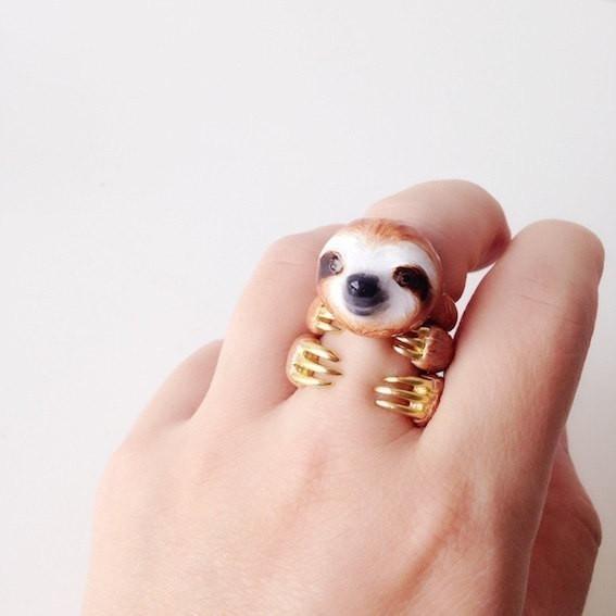 Mary Lou Store - ADJUSTABLE Orange Sloth Ring - 3 PCS. -